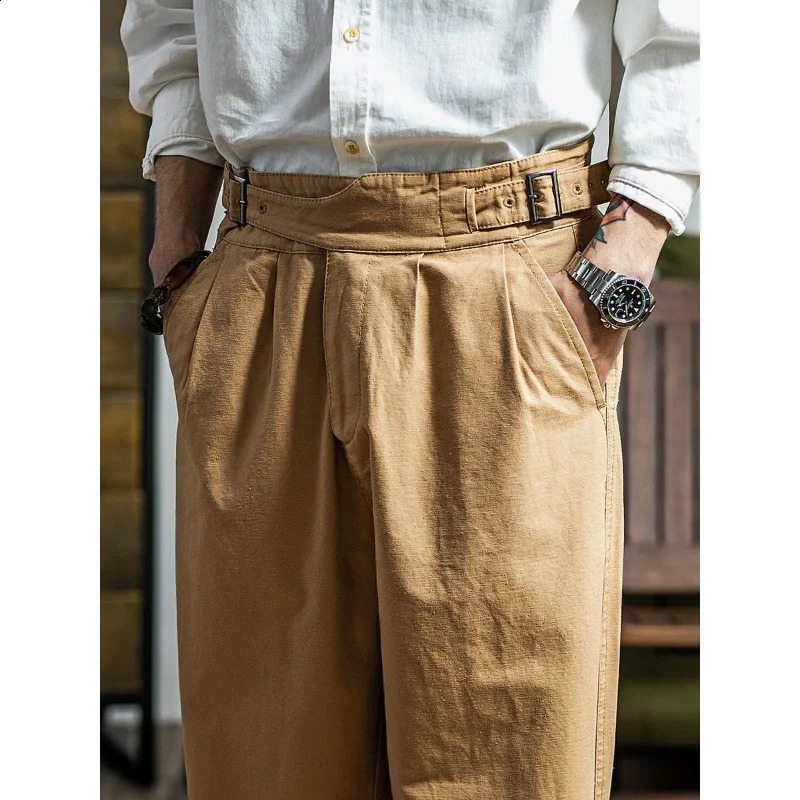American retro military pants Gurkha improvement tool Trouser high waist straight loose wide leg pants Naples tight military pants 240828