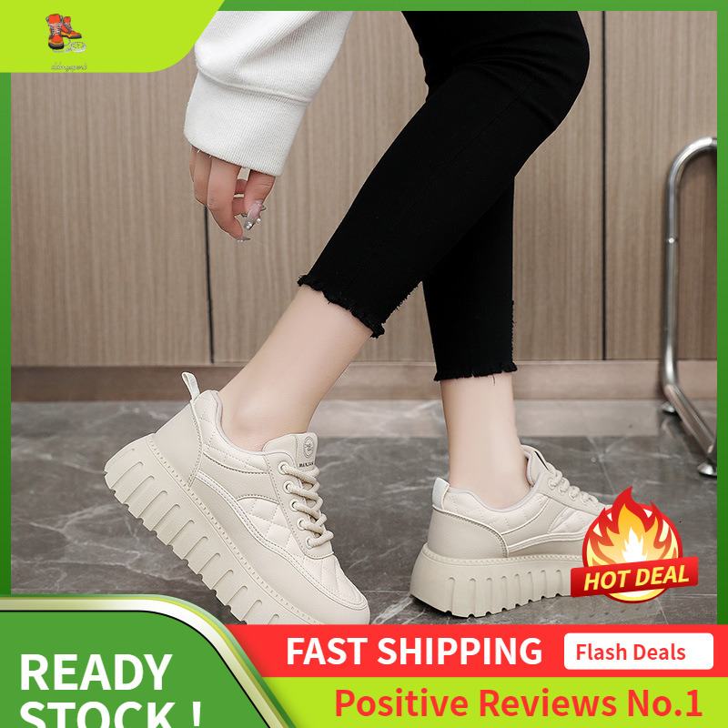 Ddmysports XQ New Spring Summer Thick Sole Elevated Women S Sports Board Shoes Versatile For Students Leisure Street Shooting Matsuke Soles OUTDOOR