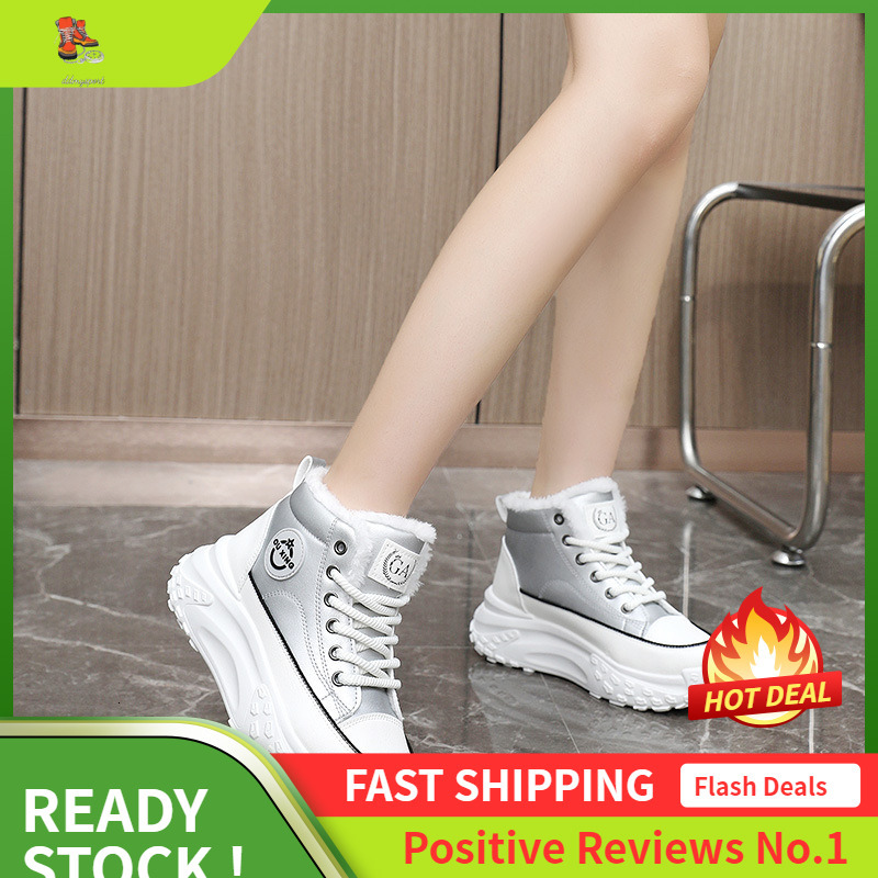 Ddmysports Q Plush Dad Winter New Korean Version Warm High Top Sports Students Cotton Shoes For Women OUTDOOR