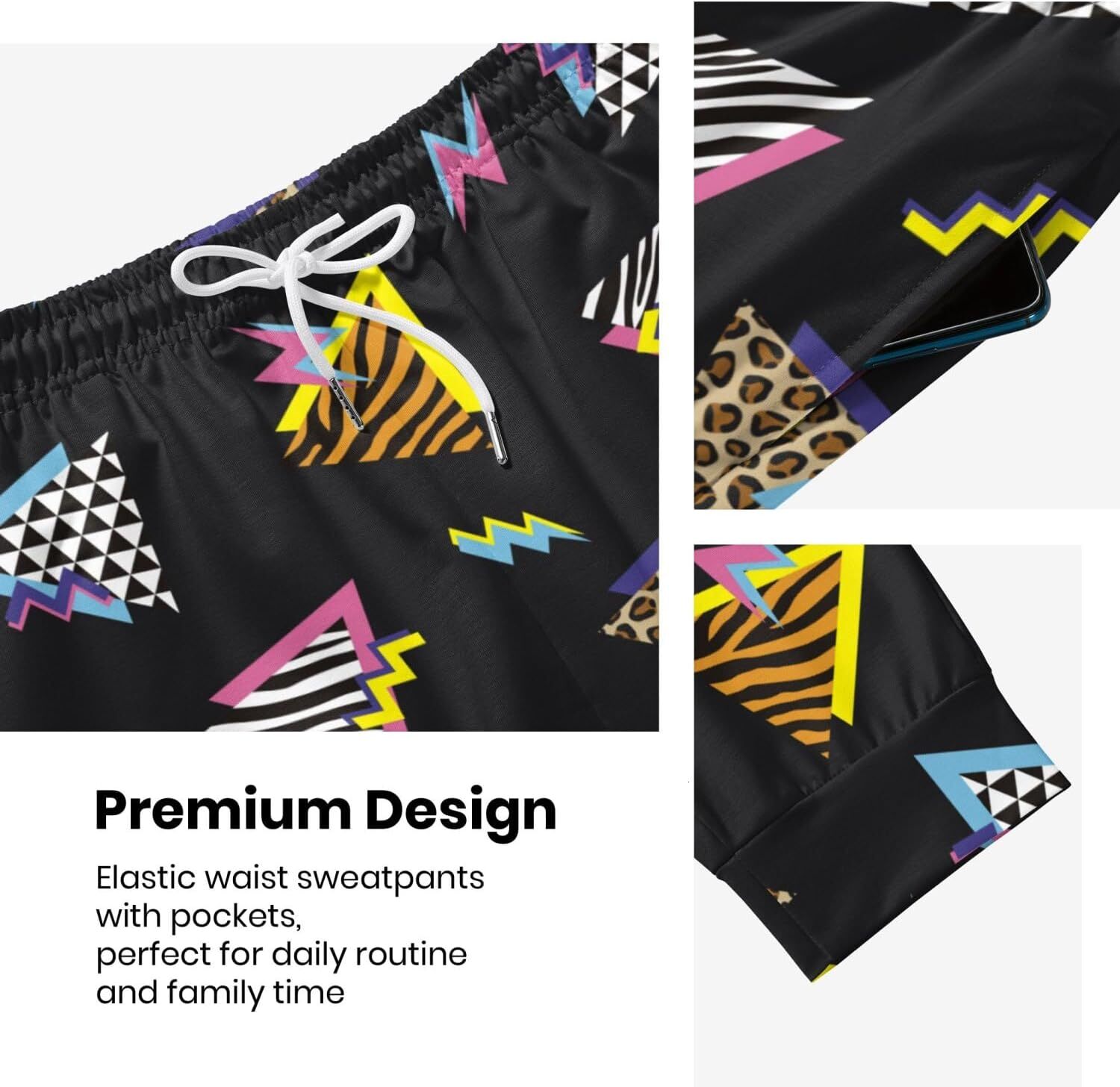 Sweatpants Mens 3D printed pants Sweatpants 80s 90s Retro Joggers Sports Funny Workout Party Gym Pants with Pockets Sweat pants