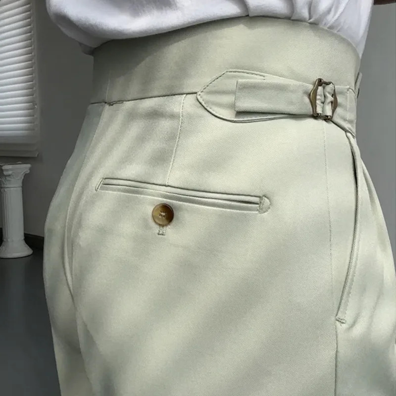 Spring Paris Button Business Tricycle Naples Pantalones High Quality Leisure High Waist Straight Leg Mens Hombre Tricycle 240828