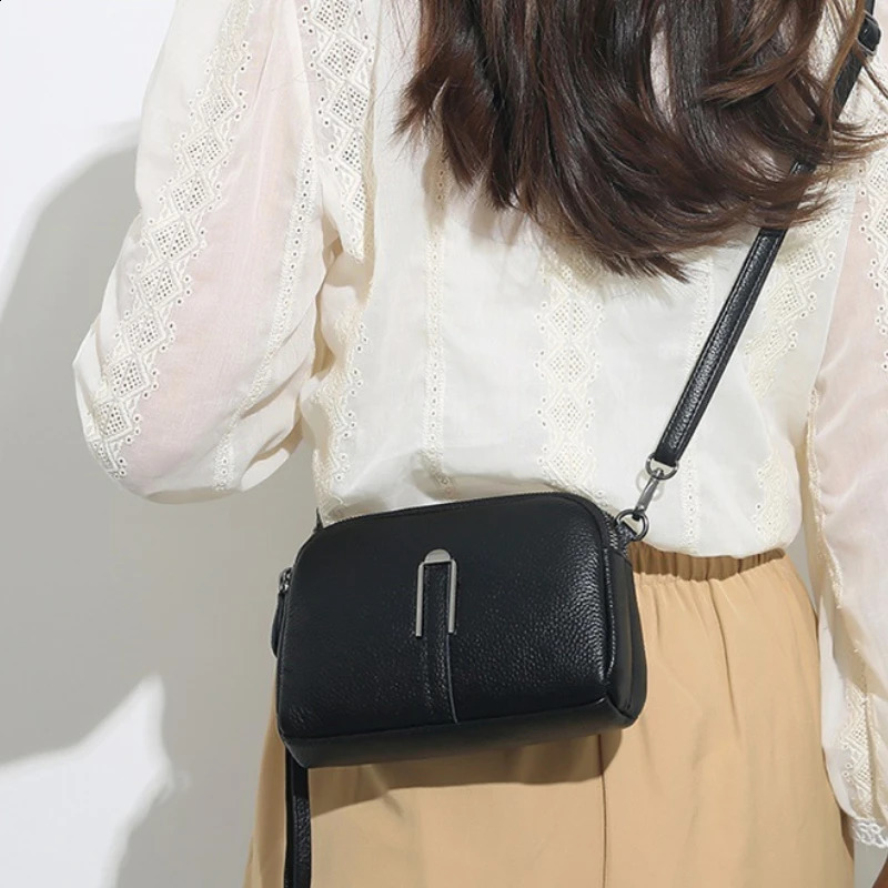 Genuine leather bag y womens handbag womens clutch phone bag shoulder bag ten font messenger bag 240828