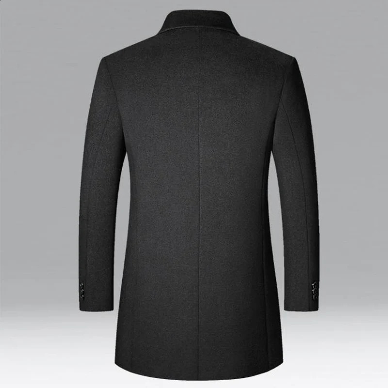 winter 40% wool mens thick coat lapel fashionable blend premium trench M4Xl size 240827