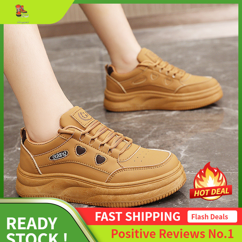 Ddmysports S White Women S New Autumn Thick Sole Height Increasing Sports And Leisure Breathable Versatile Board Shoes OUTDOOR