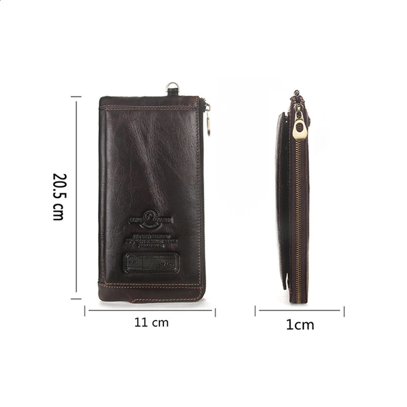 CONTACTS Genuine Leather Wallets for Men Long Bifold Casual Clutch Mens Wallet Male Handbags Card Holder Coin Purse Money Clip 240828