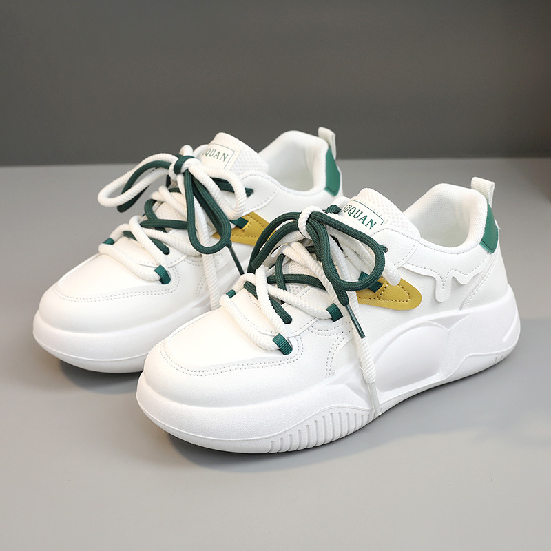 Ddmysports K New Women S Color Block Autumn Increase Thick Sole Cross Tie Casual Board Shoes Student Fashion OUTDOOR