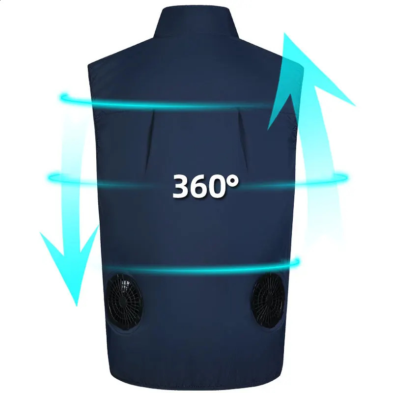 Summer fishing cooling vest mens fan air conditioning clothing womens climbing jacket body 240827