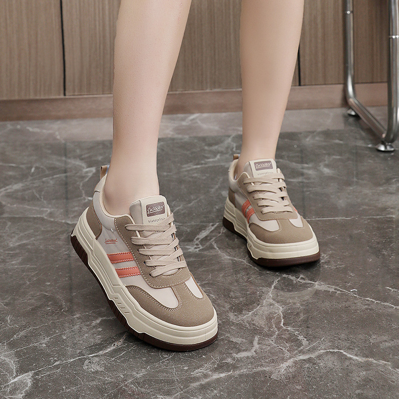 Ddmysports W New Little White Spring Summer Women S Thick Sole Eightened Board Shoes Casual Students Wear Resistant Street Shooting Trend OUTDOOR
