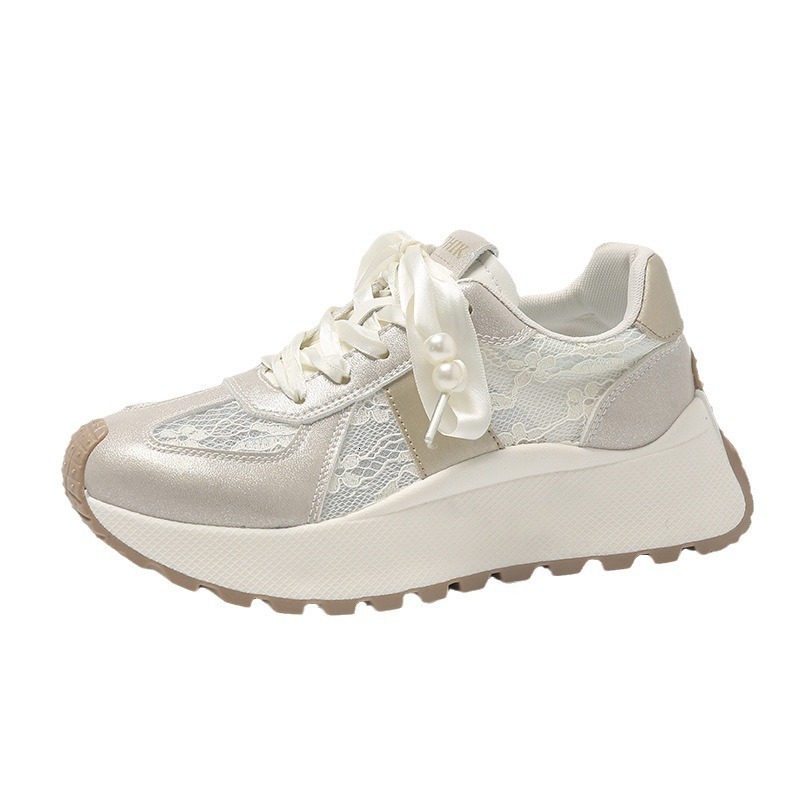Ddmysports BN New Dad For Women In Spring And Summer Height Increasing Breathable Thick Soled Casual Color Blocked Versatile Travel Shoes OUTDOOR