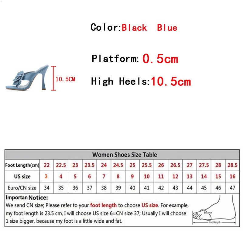 Liyke Outdoor Street Womens Sexy Square Toe 10.5CM Thin High Heels Modern Slippers Blue Denim Flower Summer Sandals 240827