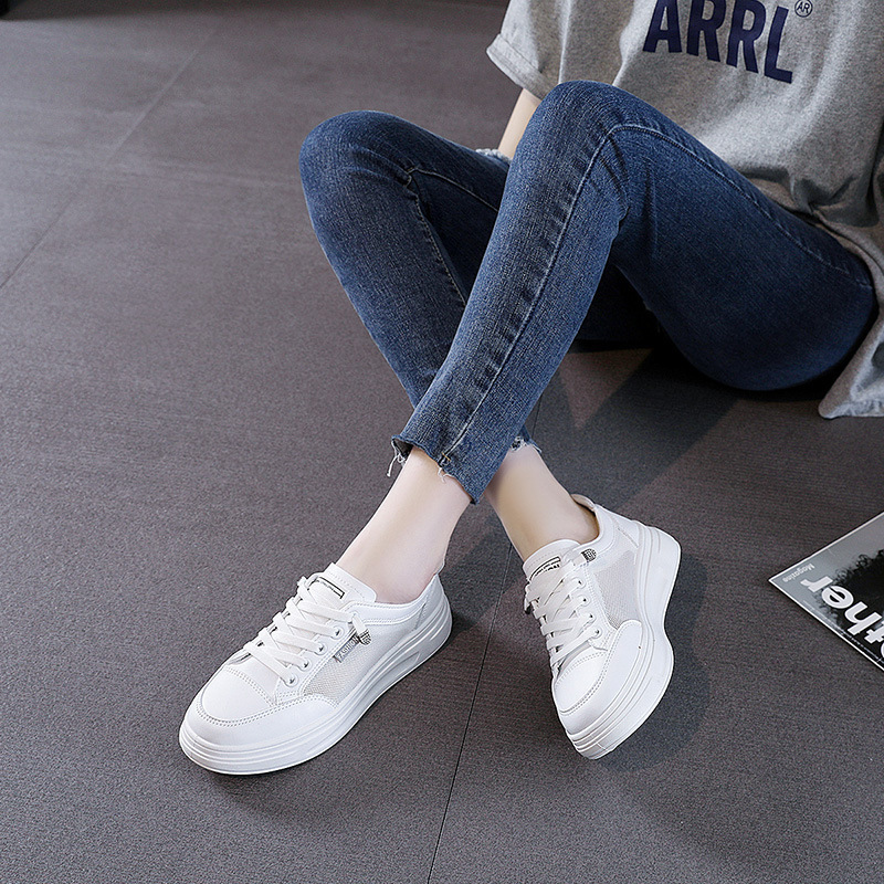 Ddmysports New Thick Sole Small White Women S Summer Versatile Board Mesh Breathable Shoes Trend OUTDOOR