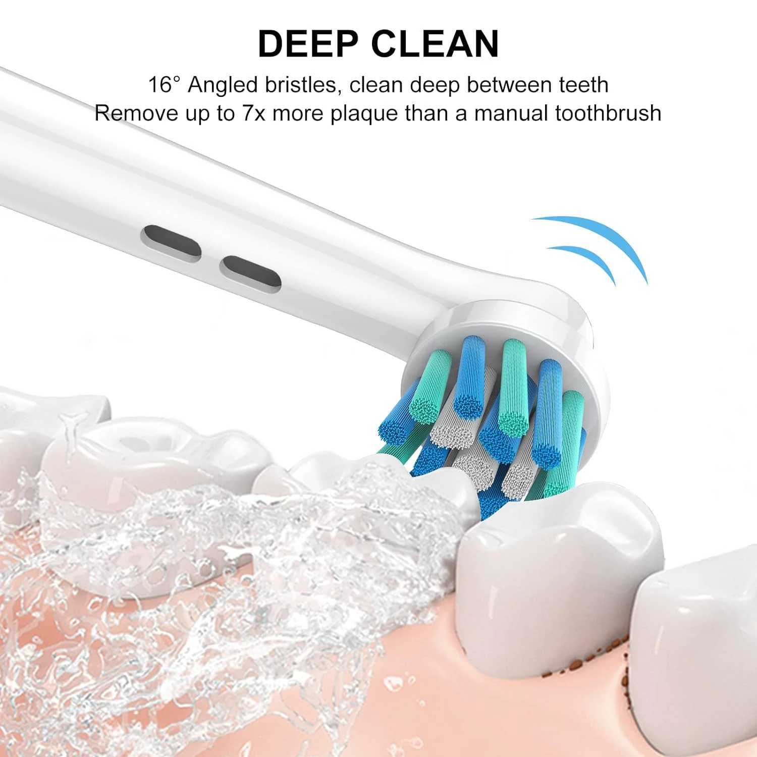 Rotating Electric Toothbrush With 3 Modes 2 Min Smart Timer 8 Heads 2 Caps Rechargeable USB Oral Care Y240827