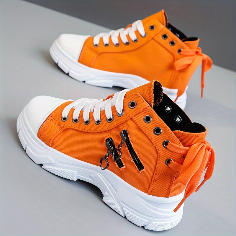 New canvas high top women's boots 2024 spring and summer breathable thick bottom heightening casual shoes canvas martin boots
