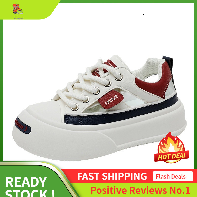 Ddmysports K New Casual For Women Summer Hollow Out Height Increasing Dad Trendy Breathable White Shoes Sports OUTDOOR