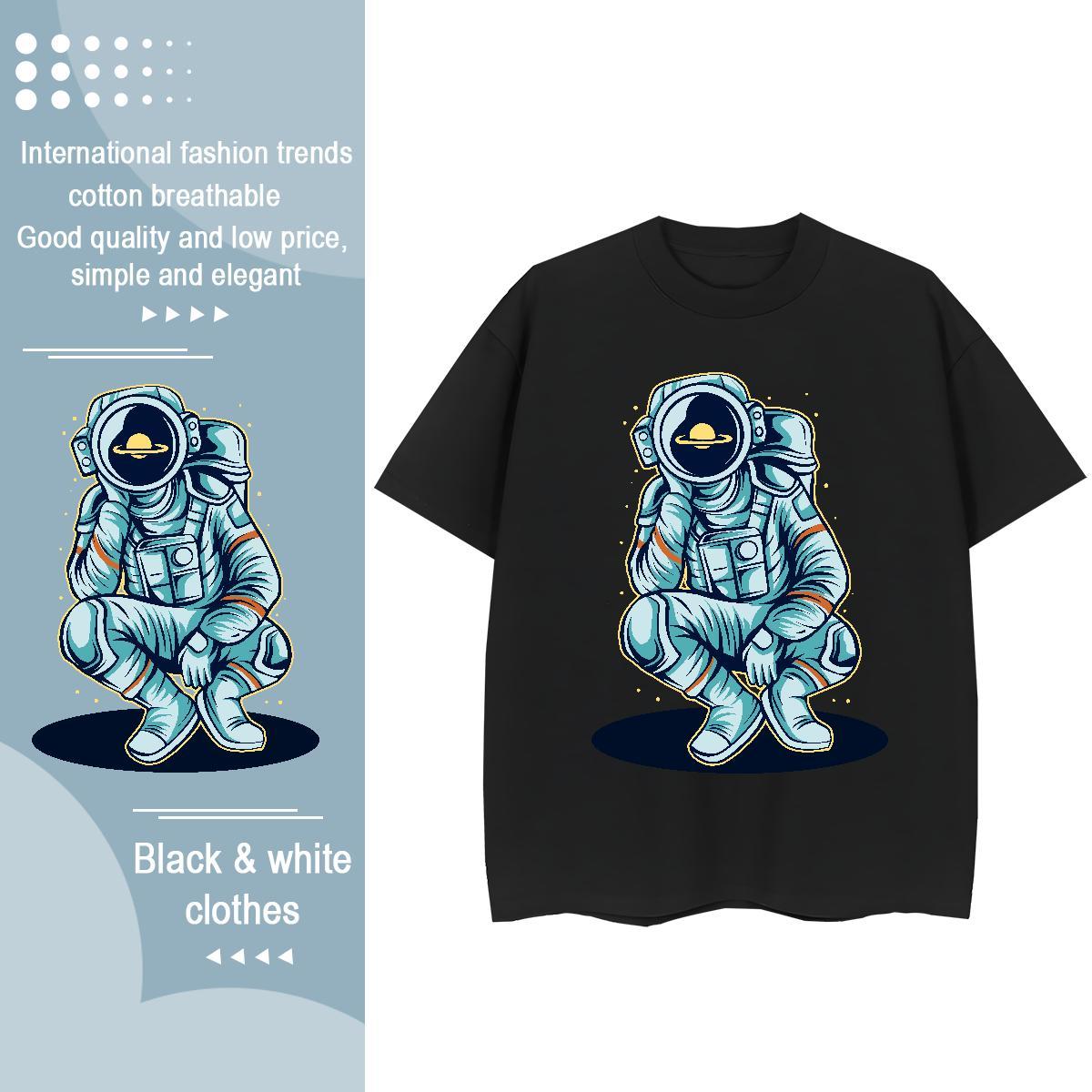 Comfortable Womens Tshirts 230g Cotton universe Summer Casual T Shirts Women Breathable Short Sleeve Customized Top Tees