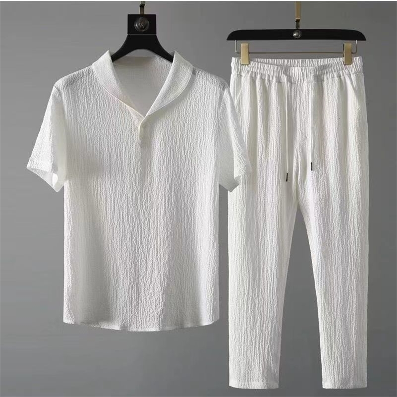 Summer Mens Casual Set T-shirtPants Two piece Mens Sportswear Jogger Athletics Fashion Sportswear 240827