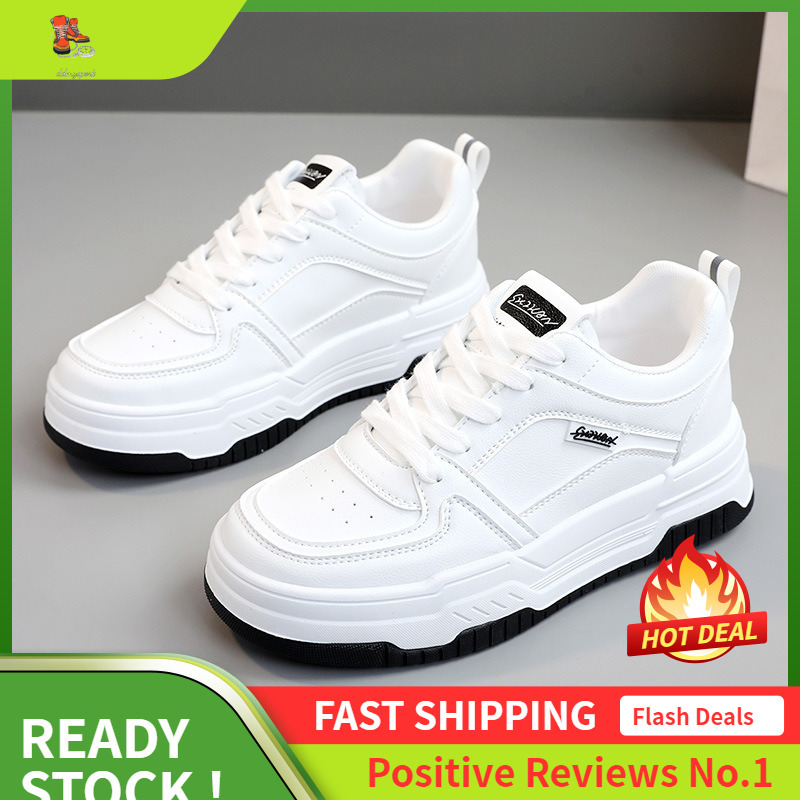 Ddmysports W New Breathable Colored Leather Women S Spring Summer Casual Board Shoes Thick Sole Increase Wear Resistance Korean Edition Trend OUTDOOR