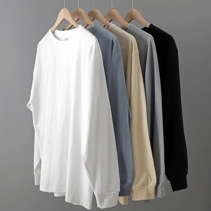 Free delivery mens Tshirt womens 100% pure cotton plain weave basic long sleeved ultrathin suitable for boys and girls 240828