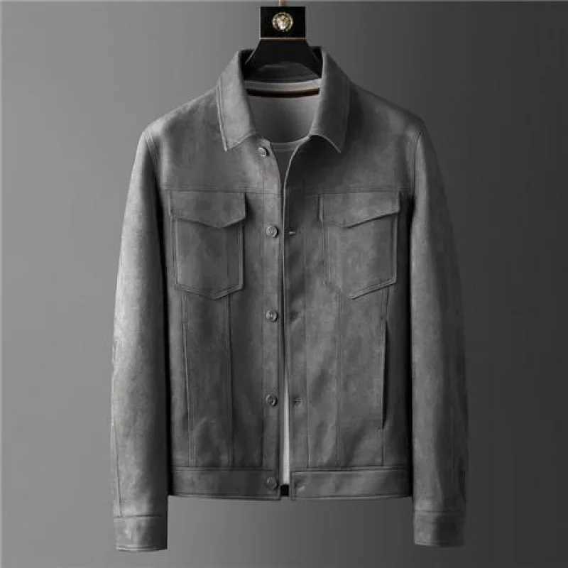 Men's Jackets Suede leather mens jacket SprNew business casual retro goods short jacket retro slim fit autumn UK wear-resistant jacket J240824