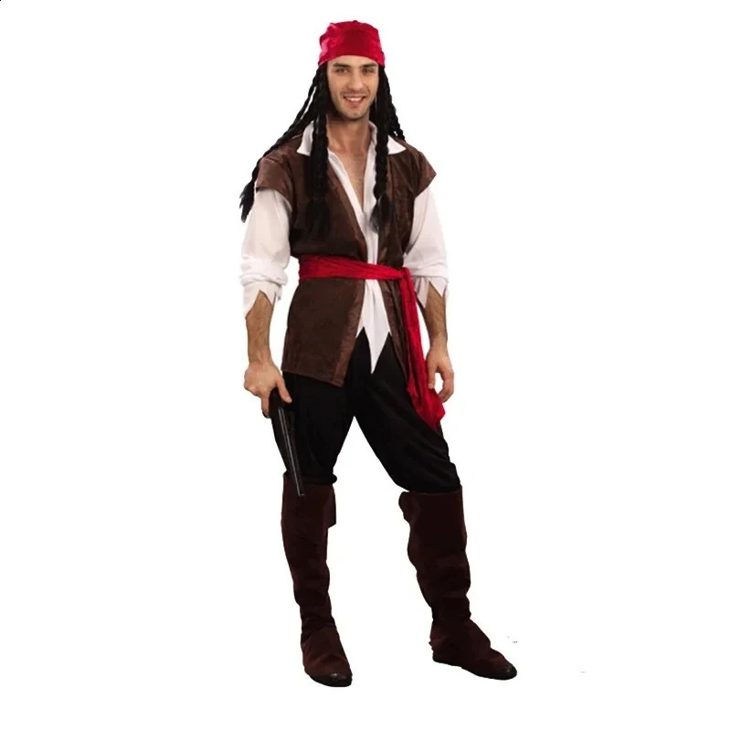 Captain Jack Sparrow costume adult female pirate Caribbean pirate cosplay female carnival Halloween sexy cosplay set 240828