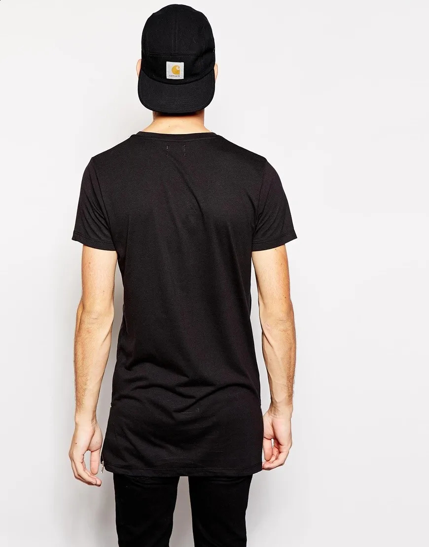 2024 MRMT Clothing Mens Long T Shirt Hip Hop Longline TShirt For Male Tshirt Zipper Man Leisure Shirts 240823