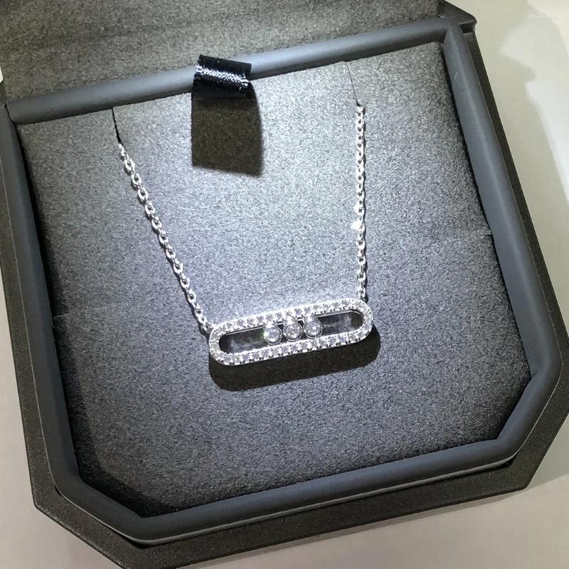 Pendants S925 Sterling Silver Galvanized Necklace For Women Mobile 14k Gold Three Diamond