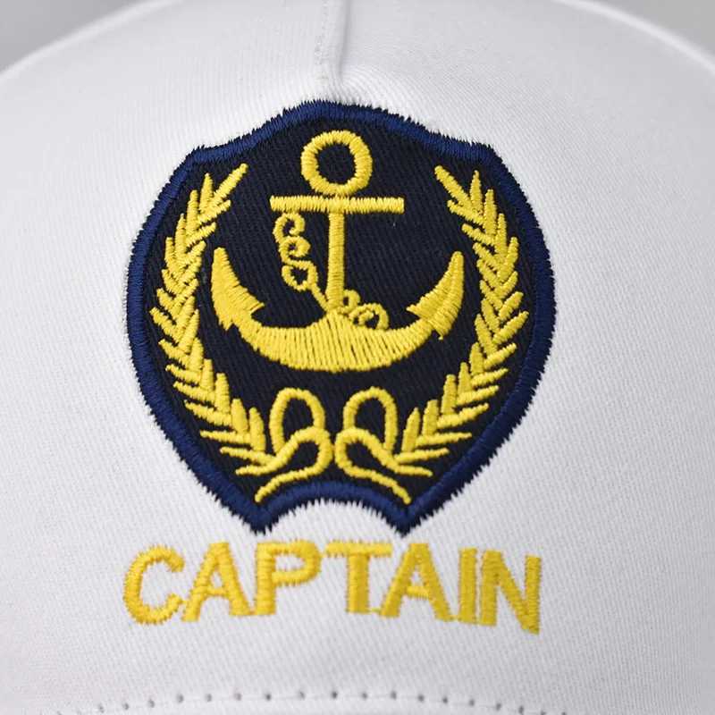 Yacht Captain Hat Navy Marine Embroidered Hats Adjustable Sailor Captain Costume Men Boat Navy Baseball Cap for Adult Men Women Y240828