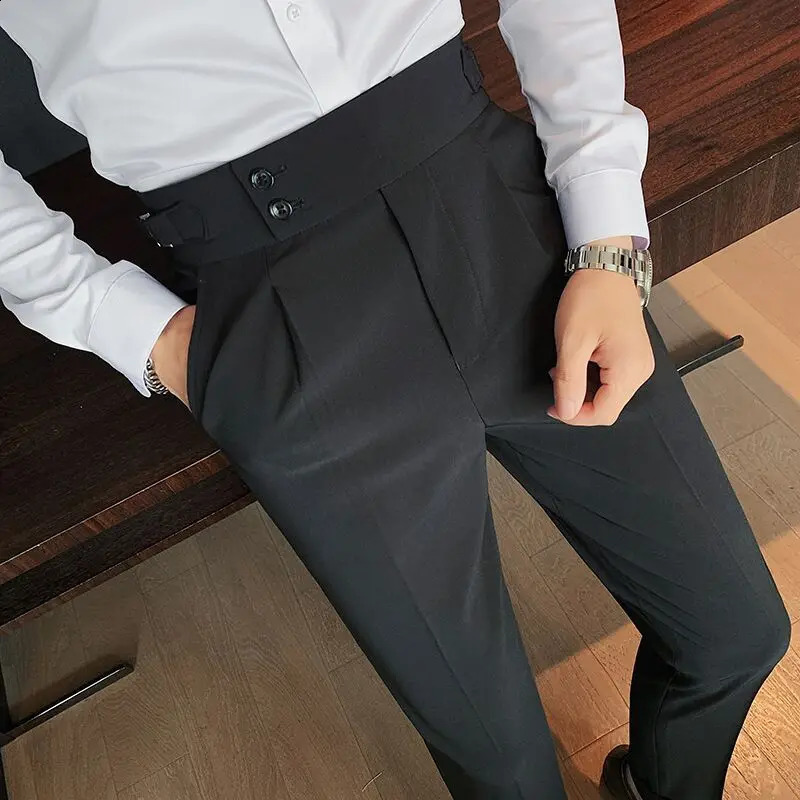 Mens high-quality elegant ultra-thin dress pants Naples set pants Italian business formal social mens banquet wedding 240828