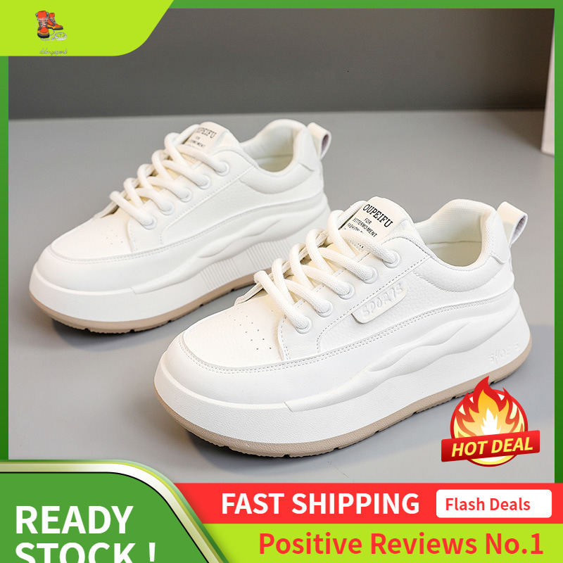 Ddmysports XFD New Spring And Summer Color Blocked Thick Sole Height Increasing White Casual Women S Shoes Versatile Korean OUTDOOR