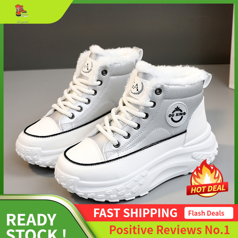 Ddmysports Q Plush Dad Winter New Korean Version Warm High Top Sports Students Cotton Shoes For Women OUTDOOR