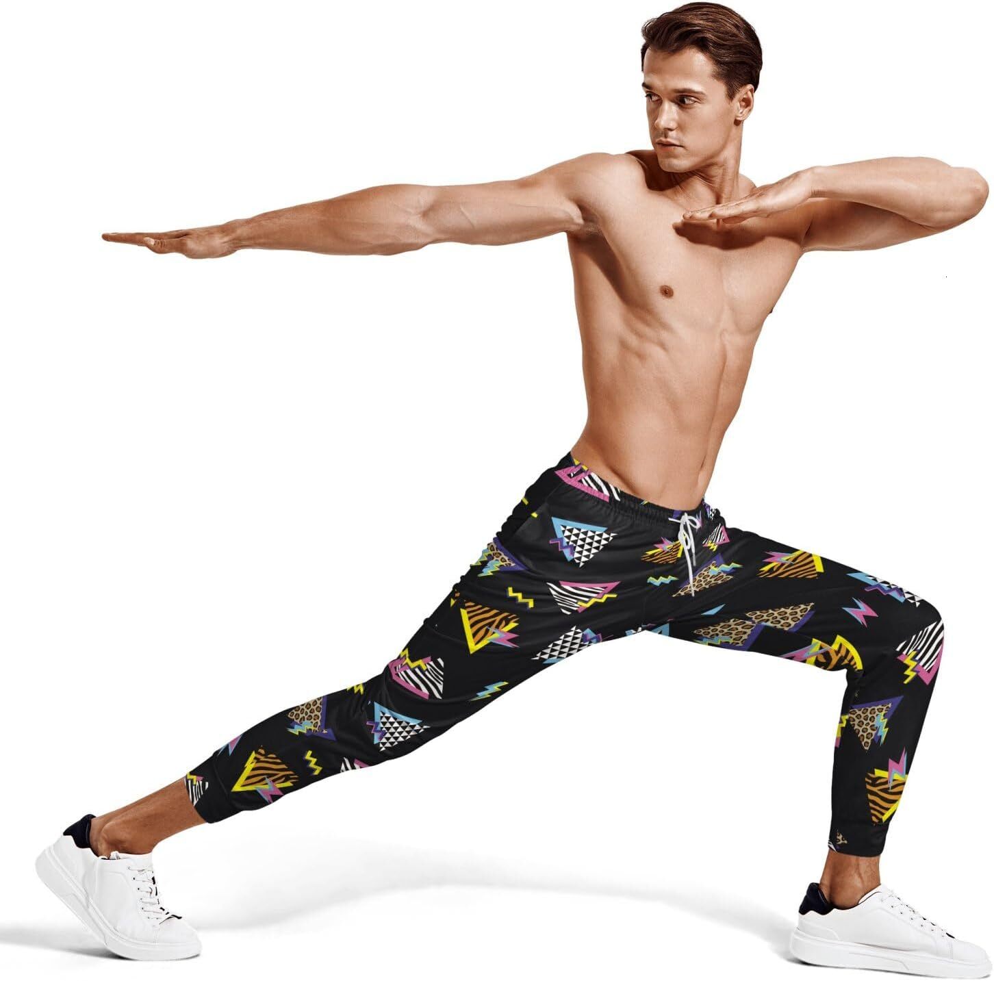 Sweatpants Mens 3D printed pants Sweatpants 80s 90s Retro Joggers Sports Funny Workout Party Gym Pants with Pockets Sweat pants