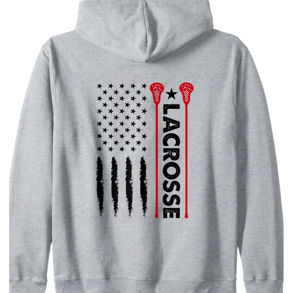 Hoodie For Mens Womens American Flag USA Lacrosse Lax Goalie Patriotic 4Th Of July Graphic Hoodies Sweatshirt Pullover Long Sleeve Free shipping