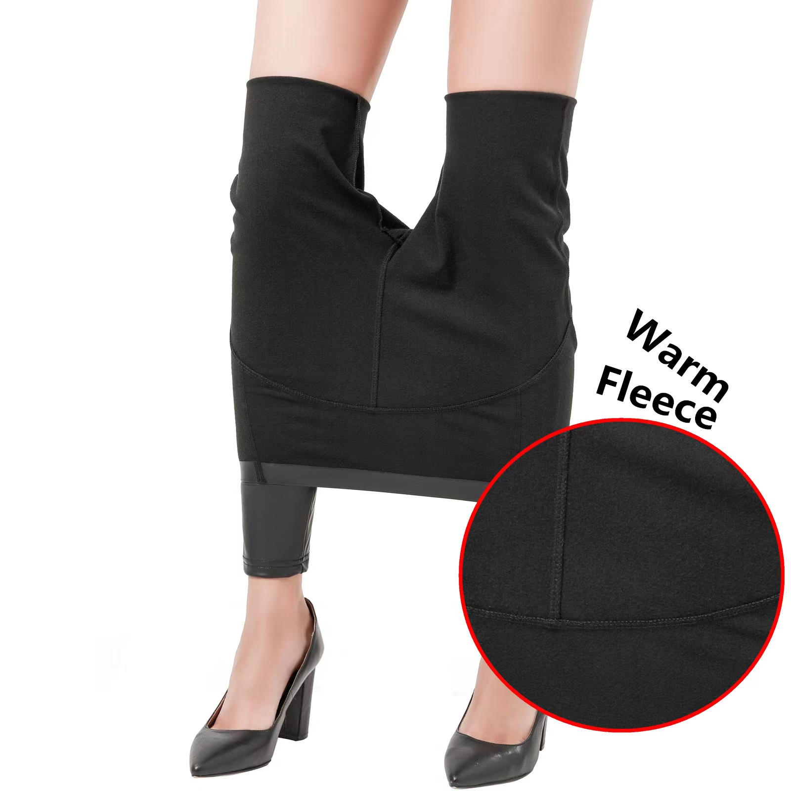 New high stretch leather pants female autumn and winter plus velvet high waist leggings Europe and America tight foot windproof