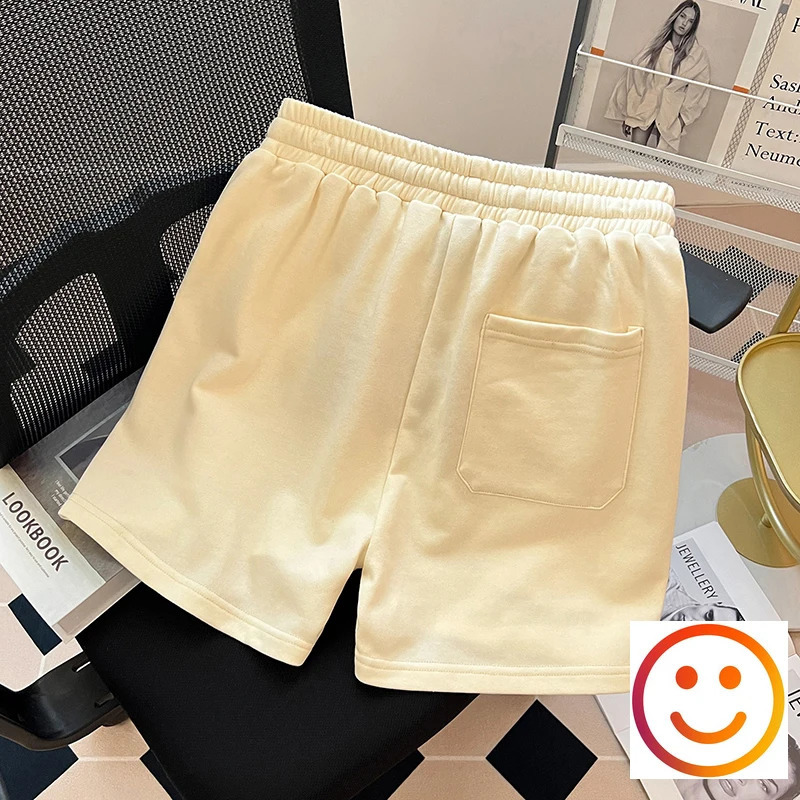 Diamond Patch Embroidered Letter Casual Shorts Loose Drawstring Shortpants Jorts for Men Women 240827