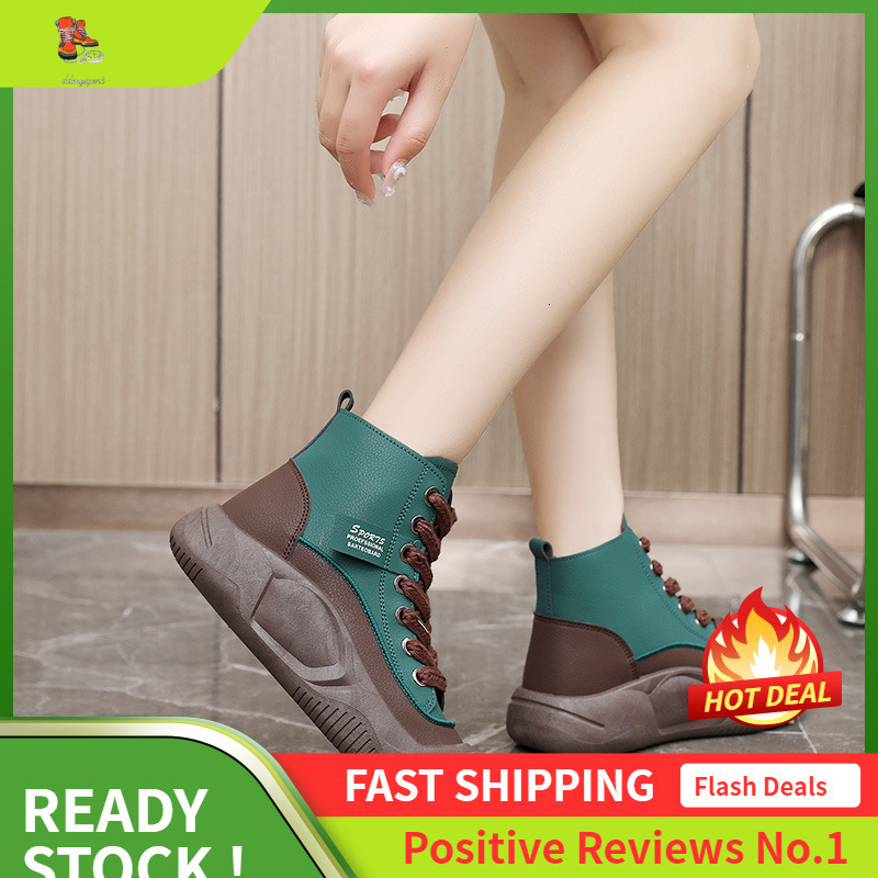Ddmysports FL New Casual Shoes Spring And Autumn Mid Top Breathable Cute Internet Celebrity Eight Increasing Thick Bottom Sports OUTDOOR