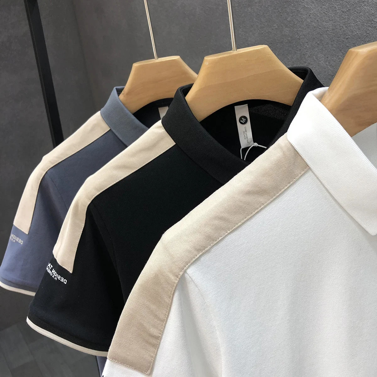 Summer Mens Fashion Japanese Style Color Blocked Short Sleeve Polo Shirt Casual Embroidered Collar Tshirt 240828