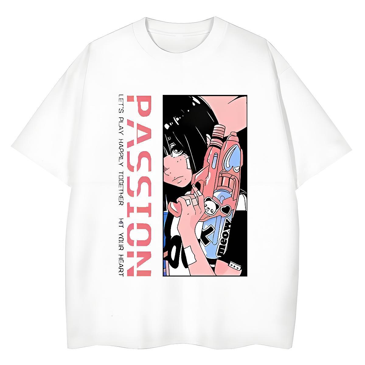 Unisex Women Tees 230g Cotton cartoon Sport T Shirt For Woman Breathable Crew Neck Oversized Tee Shirt