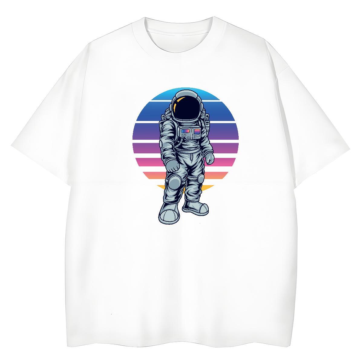 Free Shipping Tshirt for Man Woman 230g 100% Cotton universe Home Outdoor T Shirt For Woman Breathable Crew Neck Cartoon Printing L-4XL Tops
