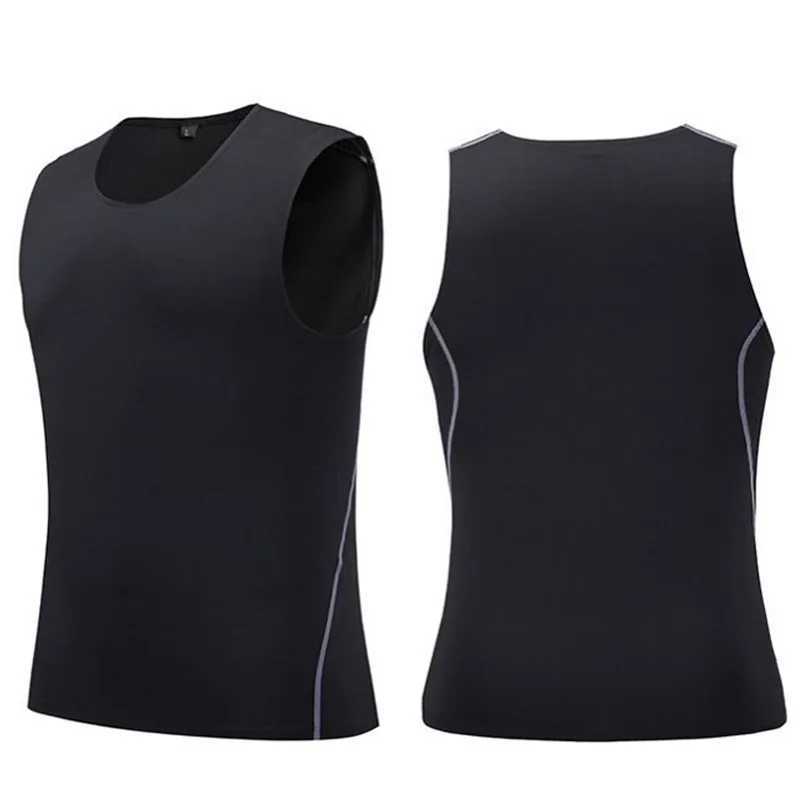 Solid gym clothing mens tank top breathable compression sleeveless basket quick drying sports shirt mens fitness tank topW240718