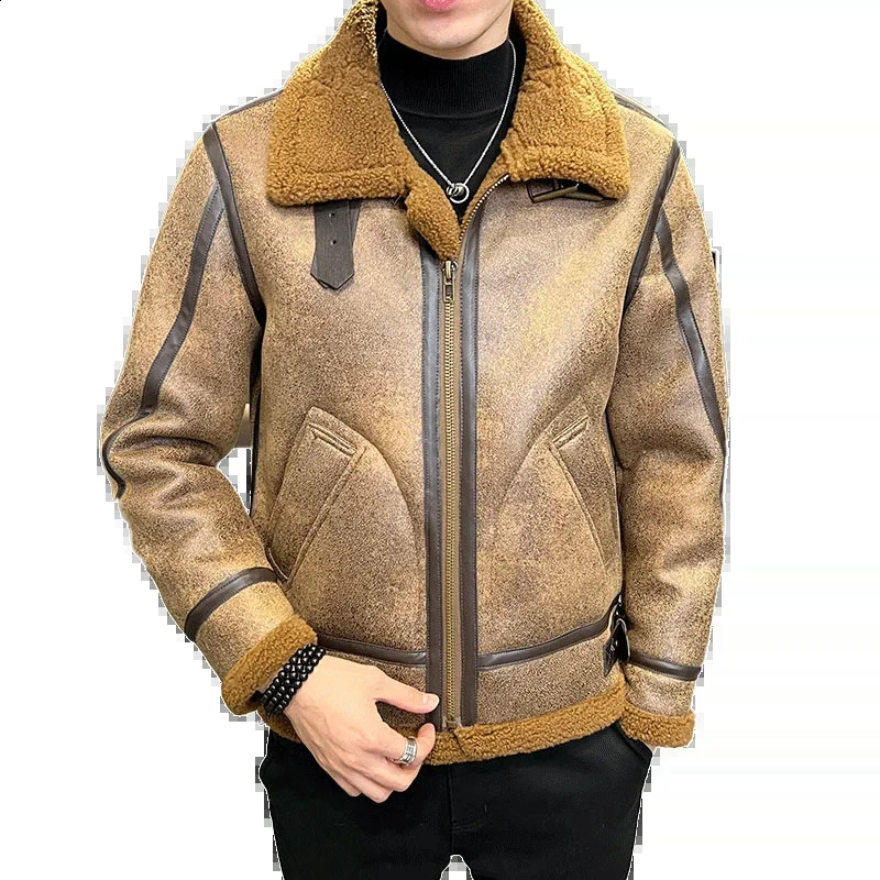 Autumn Winter Mens Top Jackets High Quality Fur In One Casual Daily Wear Upset To Keep Warm Thermal Coats 240828
