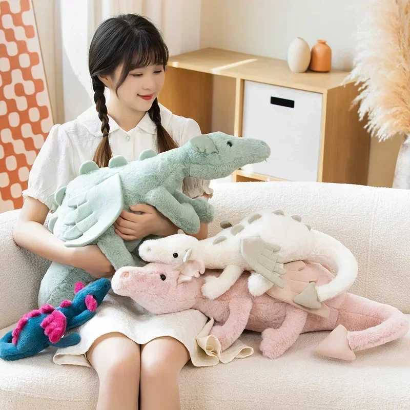 New Dragon Plush Toys Stuffed Dinosaur Flying Wings White Pink Green Blue Dragons PLushies Dolls Birthday Gift for BoyXJ250218