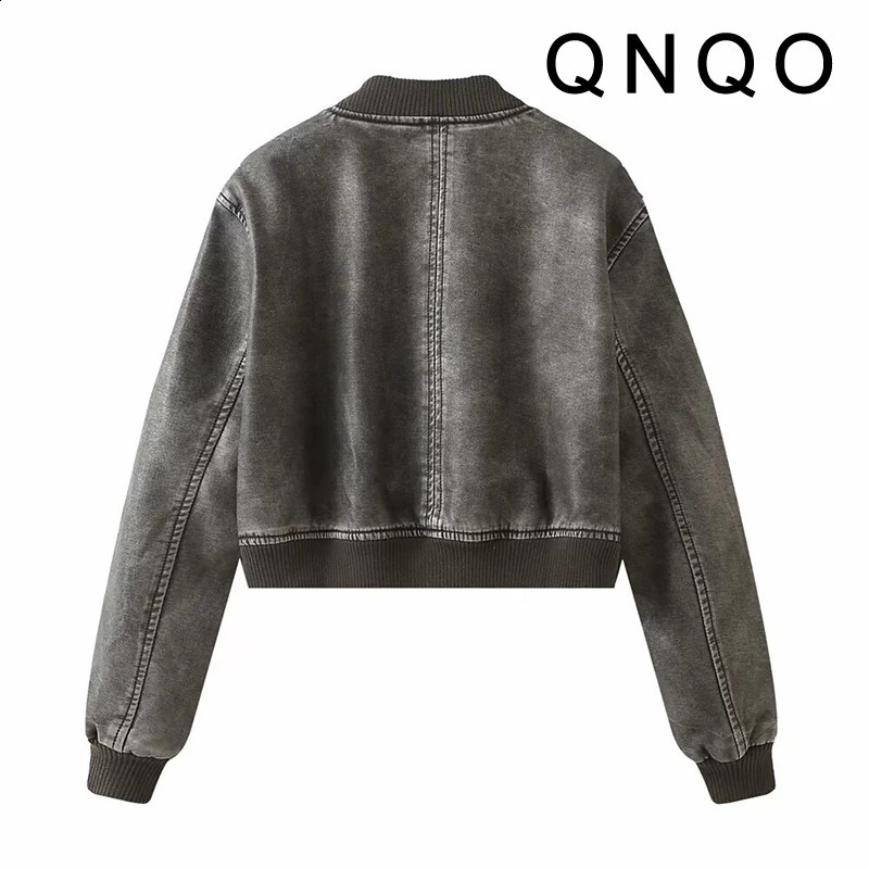 QNQO Womens Artificial Leather Jacket Zipper Fashion Casual Coat Autumn/Winter Street Clothing Fashion Long Sleeve Womens Jacket 240827