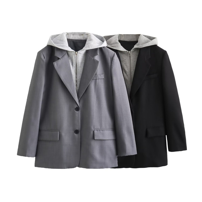 UNIZERA Winter Product Womens Fashion Leisure Versatile Hoodie Splicing Set Coat 240827
