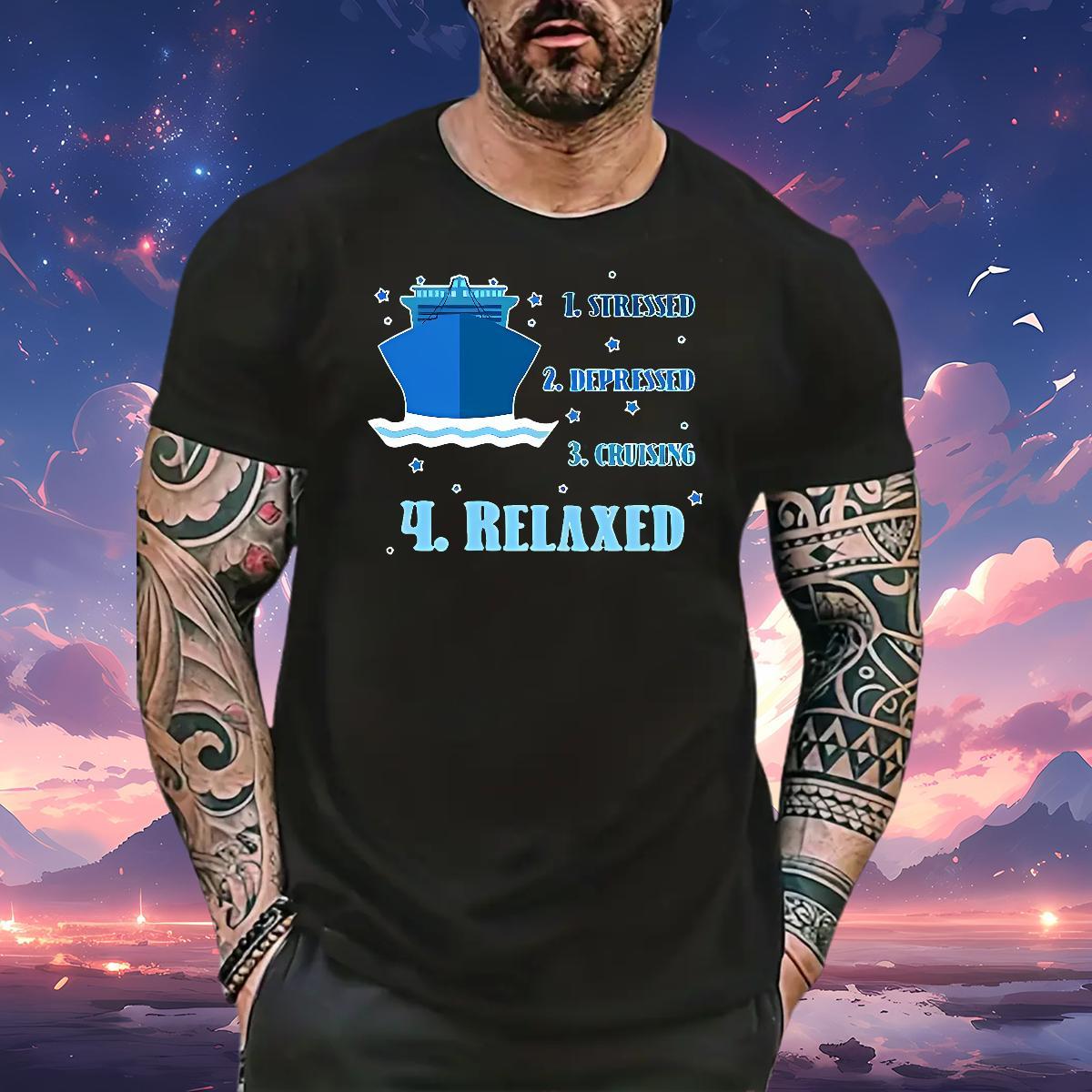 New Mens T Shirts Street wear Hip Hop Free Shipping Tshirt for Man Woman Tops Shirt Custom Cartoon Short Sleeve O-Neck cruise ship 230g 100% Cotton