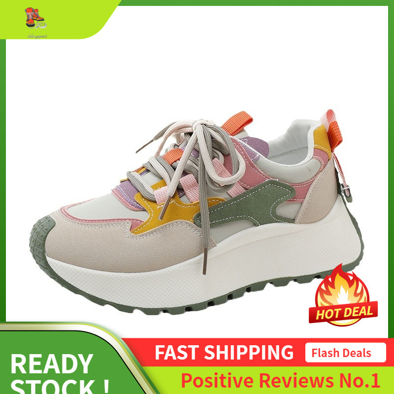 Ddmysports BN New Dad For Women In Summer And Autumn Height Increasing Casual Breathable Thick Soled Color Blocked Versatile Travel Shoes OUTDOOR