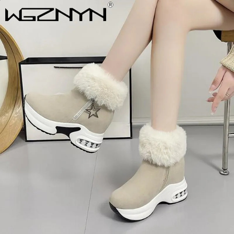 Winter Warm Womens Platform Snow Boots Ankle Boots Shoulder Shoes Zipper Inner Boots Botas Mujer Black Grey 240827