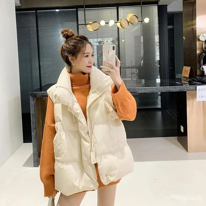 Fashion short sleeved cotton jacket casual thick vest bread jacket spring/summer womens down cotton vest 240828
