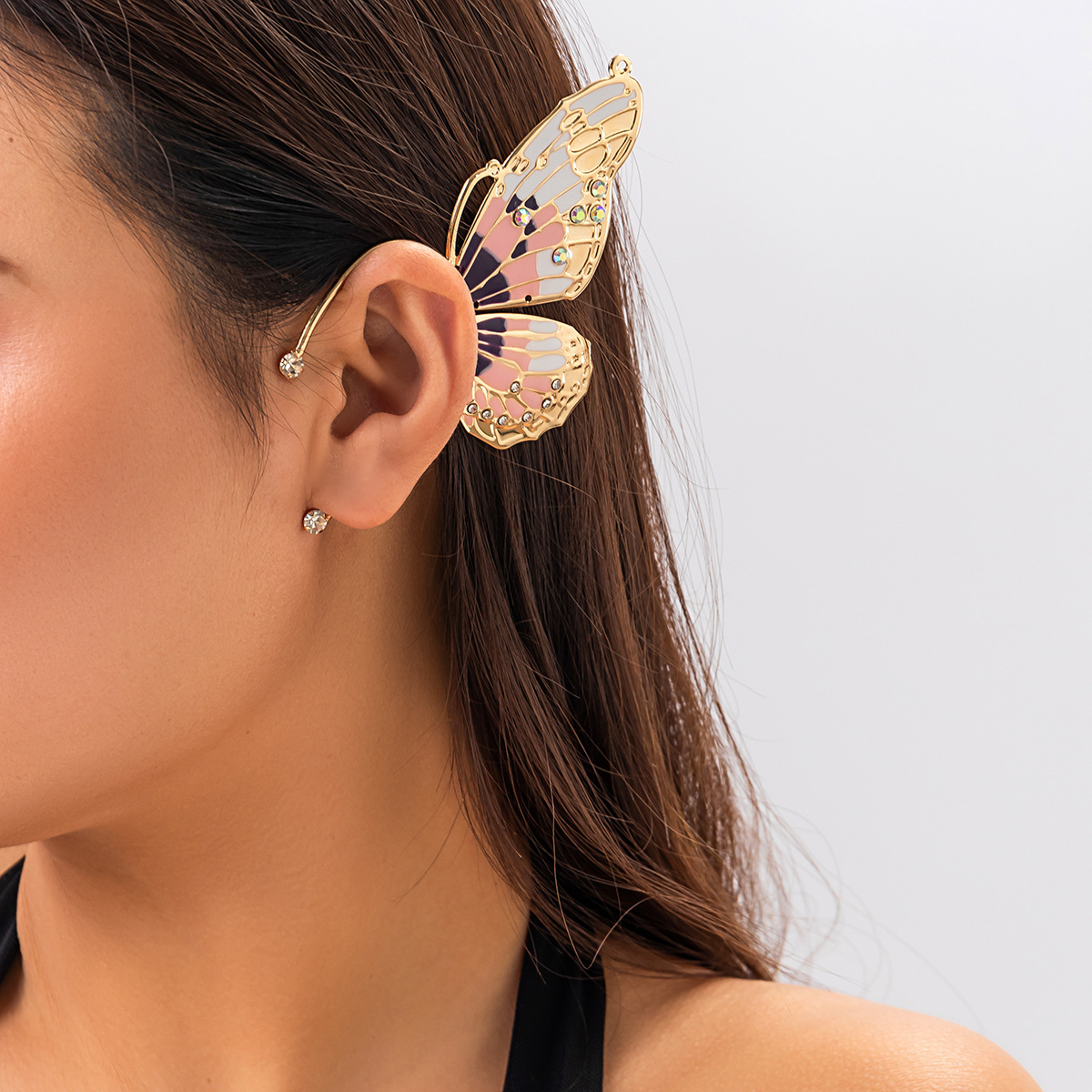 Jewelry Elf Hanger No Hole Butterfly Ear Female Rhie Wings Small Earbone Clip F08.28-5.9 bc199