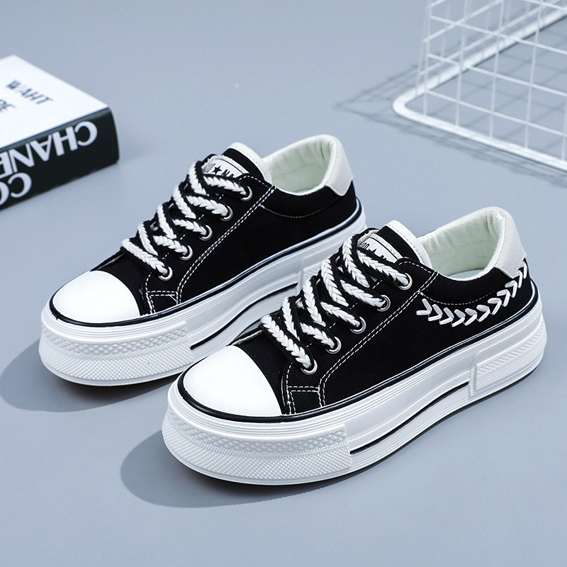 Ddmysports XK Canvas Women S New Versatile Breathable Casual Board Thick Sole Summer Small White Shoes OUTDOOR