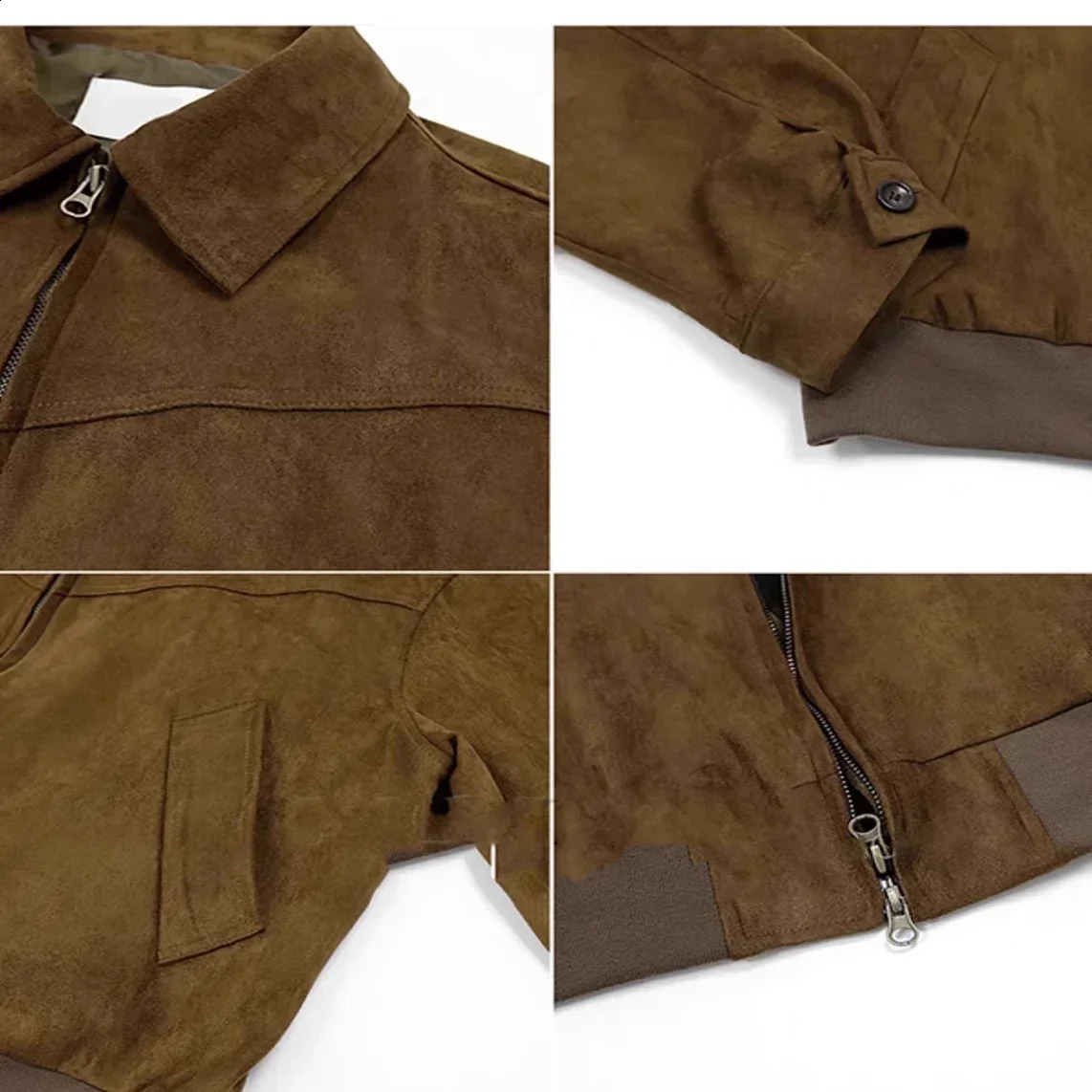 Mens Short Bomber Jackets 2024 Spring Retro Lapel Zipper Pocket Windbreaker Coats High Quality Overcoat Streetwear 240827